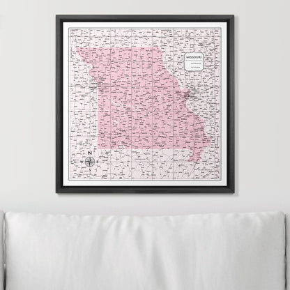 Push Pin Missouri Map (Pin Board) - Pink Color Splash CM Pin Board