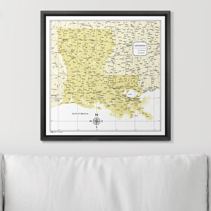 Push Pin Louisiana Map (Pin Board) - Yellow Color Splash CM Pin Board