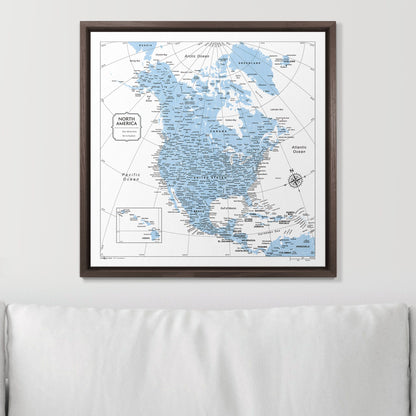 Push Pin North America Map (Pin Board) - Light Blue Color Splash CM Pin Board