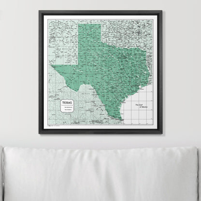 Push Pin Texas Map (Pin Board) - Green Color Splash CM Pin Board