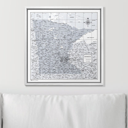 Push Pin Minnesota Map (Pin Board) - Light Gray Color Splash CM Pin Board