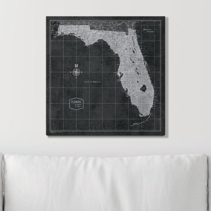 Push Pin Florida Map (Pin Board) - Modern Slate CM Pin Board