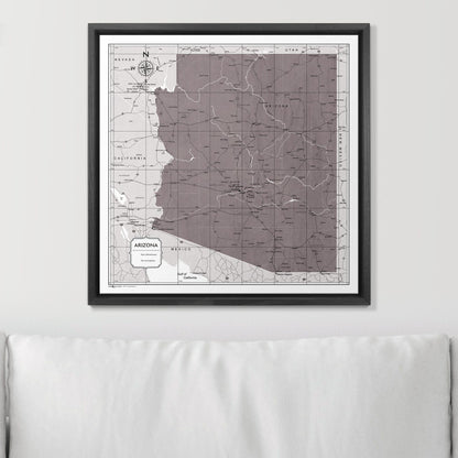 Push Pin Arizona Map (Pin Board) - Dark Brown Color Splash CM Pin Board