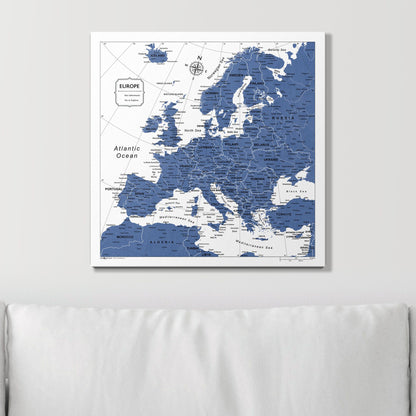 Push Pin Europe Map (Pin Board) - Navy Color Splash CM Pin Board