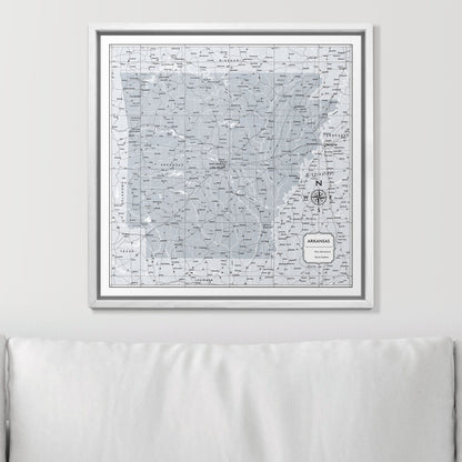 Push Pin Arkansas Map (Pin Board) - Light Gray Color Splash CM Pin Board