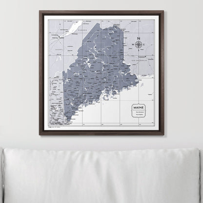 Push Pin Maine Map (Pin Board) - Dark Gray Color Splash CM Pin Board