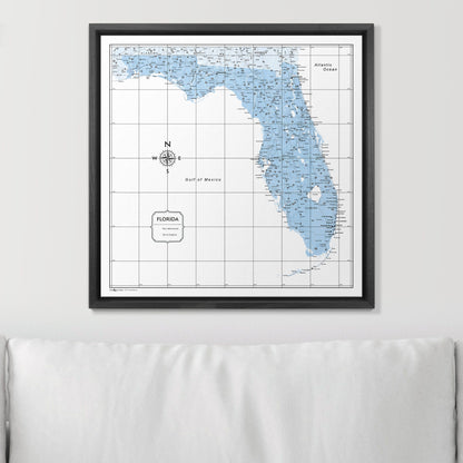 Push Pin Florida Map (Pin Board) - Light Blue Color Splash CM Pin Board