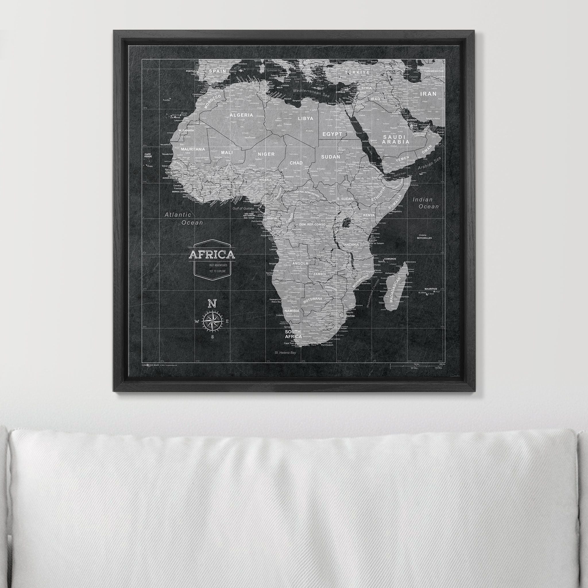 Push Pin Africa Map (Pin Board) - Modern Slate CM Pin Board