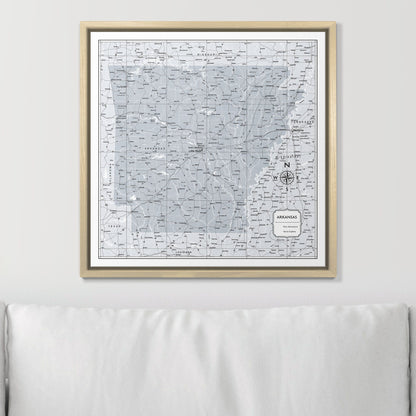 Push Pin Arkansas Map (Pin Board) - Light Gray Color Splash CM Pin Board