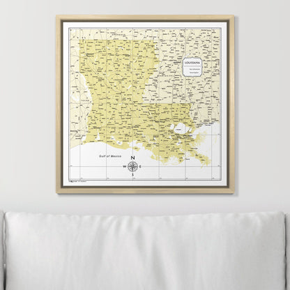 Push Pin Louisiana Map (Pin Board) - Yellow Color Splash CM Pin Board