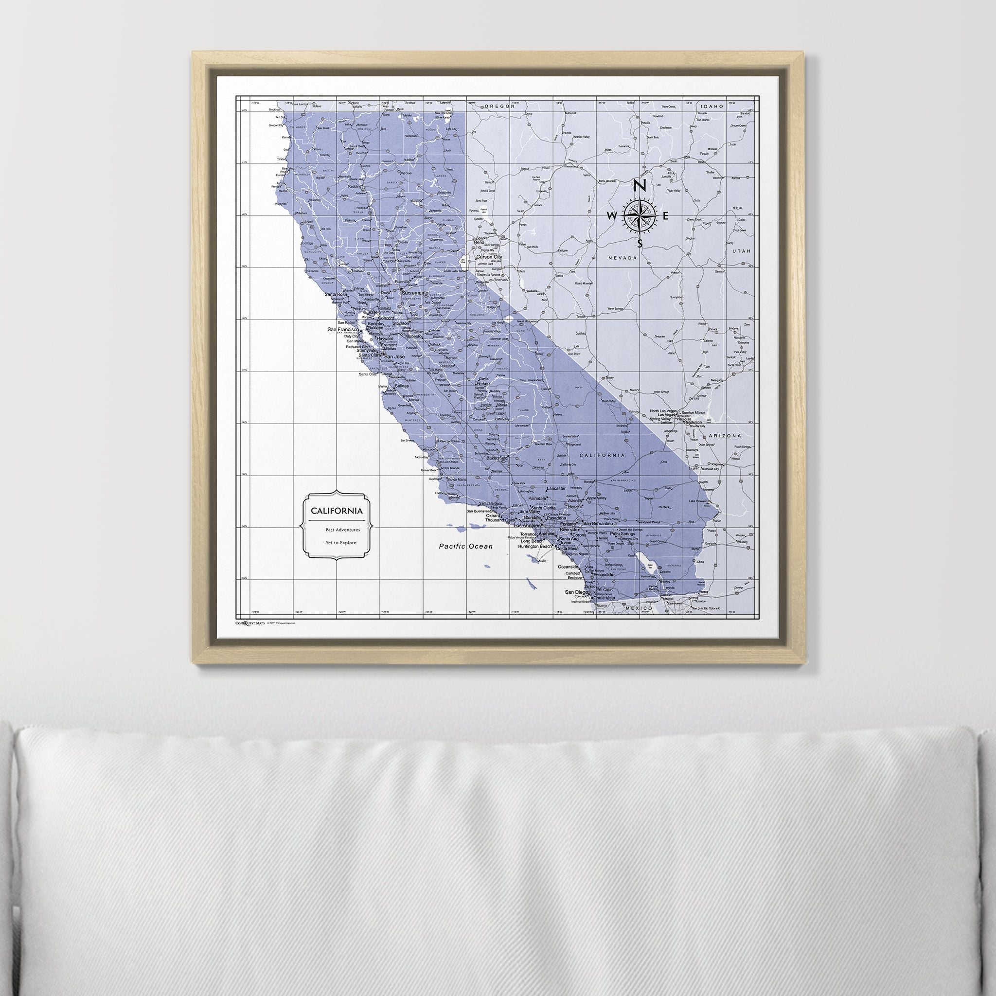 Push Pin California Map (Pin Board) - Purple Color Splash CM Pin Board