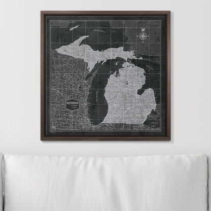 Push Pin Michigan Map (Pin Board) - Modern Slate CM Pin Board