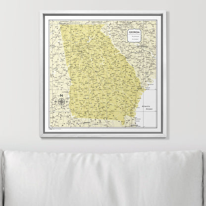 Push Pin Georgia Map (Pin Board) - Yellow Color Splash CM Pin Board