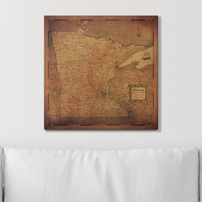 Push Pin Minnesota Map (Pin Board) - Golden Aged CM Pin Board