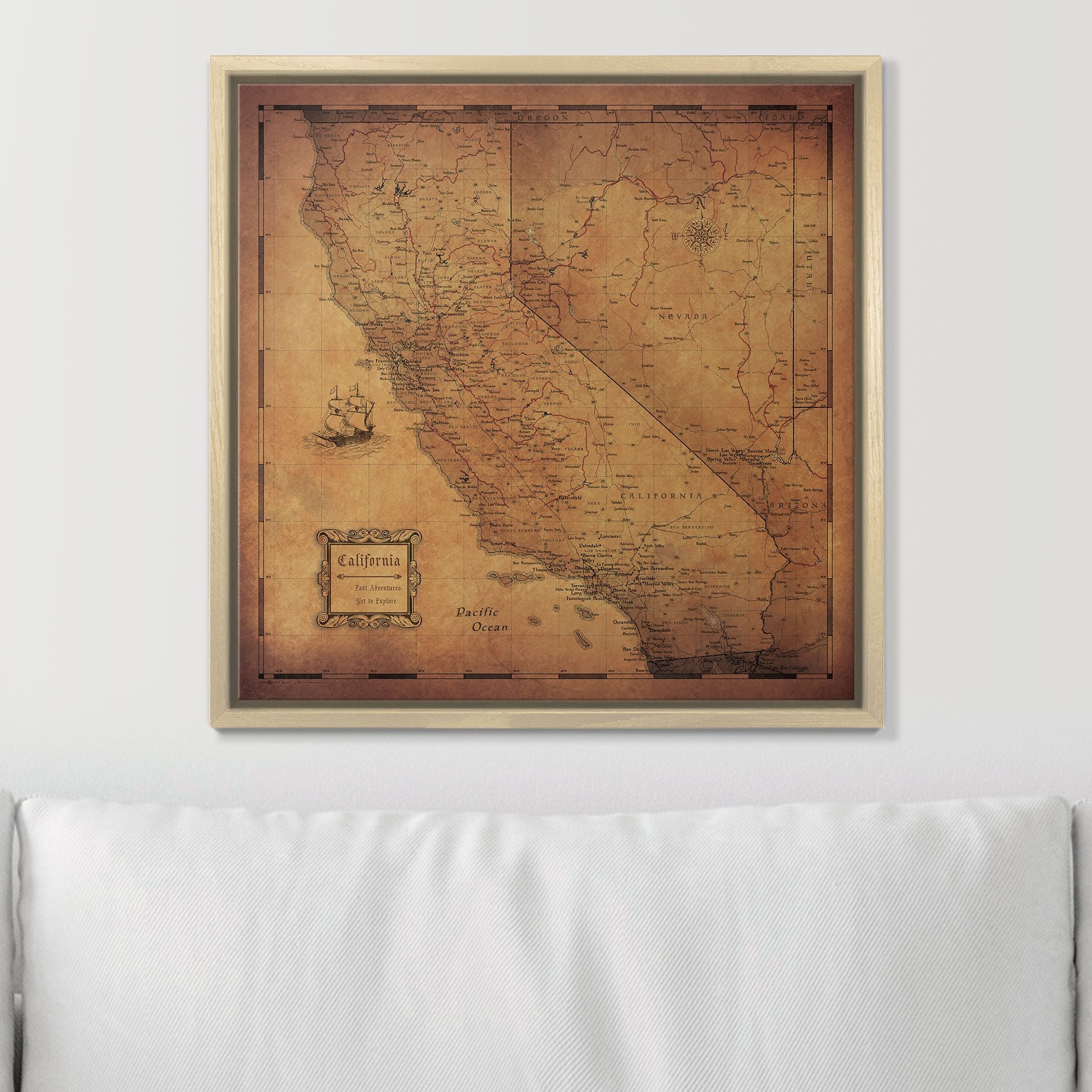 Push Pin California Map (Pin Board) - Golden Aged CM Pin Board