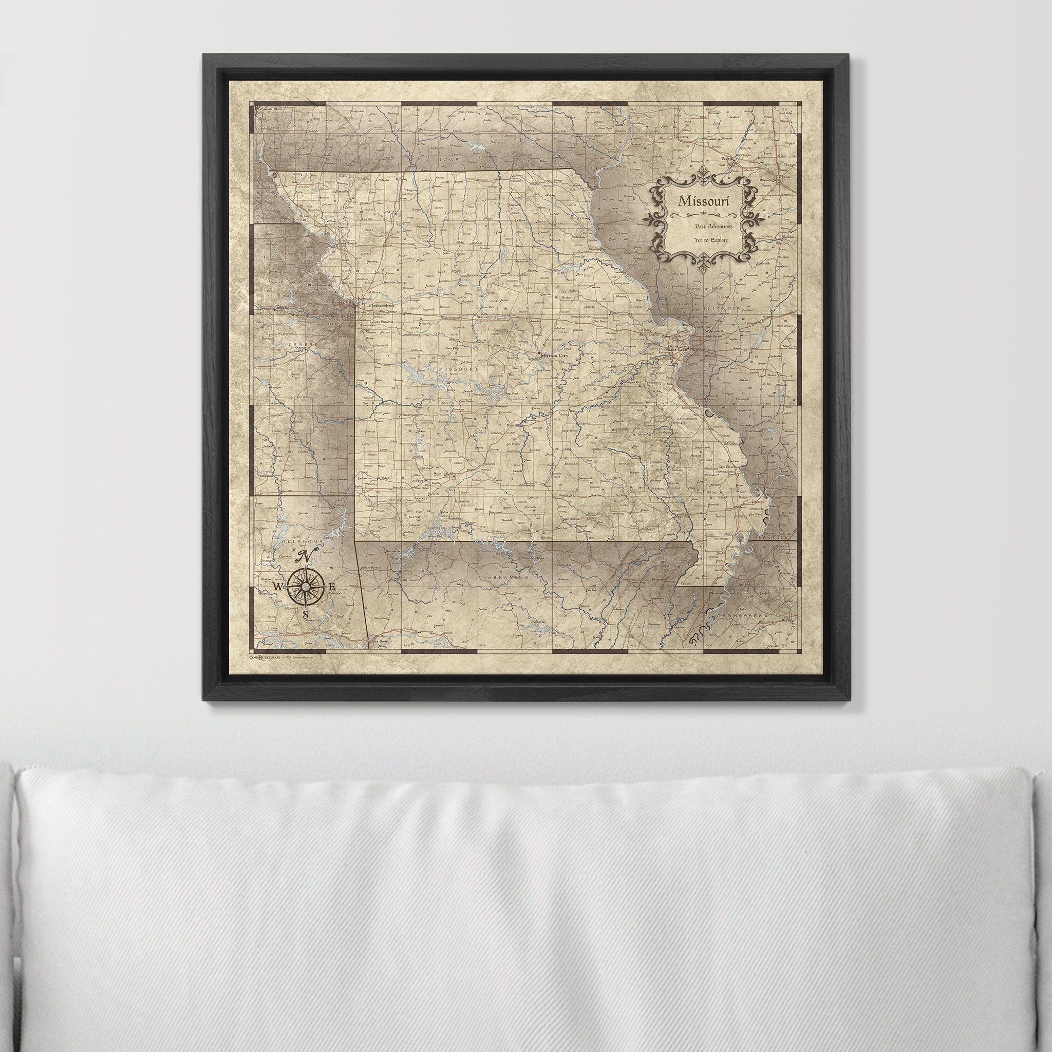 Push Pin Missouri Map (Pin Board) - Rustic Vintage CM Pin Board