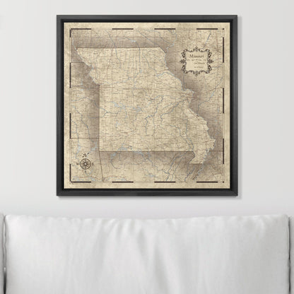 Push Pin Missouri Map (Pin Board) - Rustic Vintage CM Pin Board