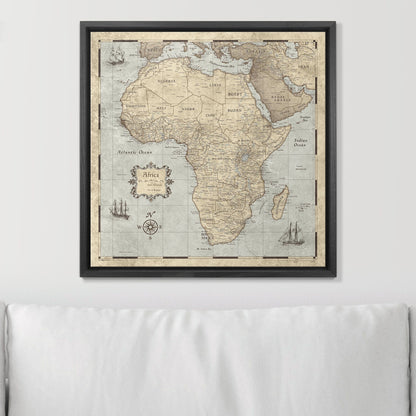 Push Pin Africa Map (Pin Board) - Rustic Vintage CM Pin Board