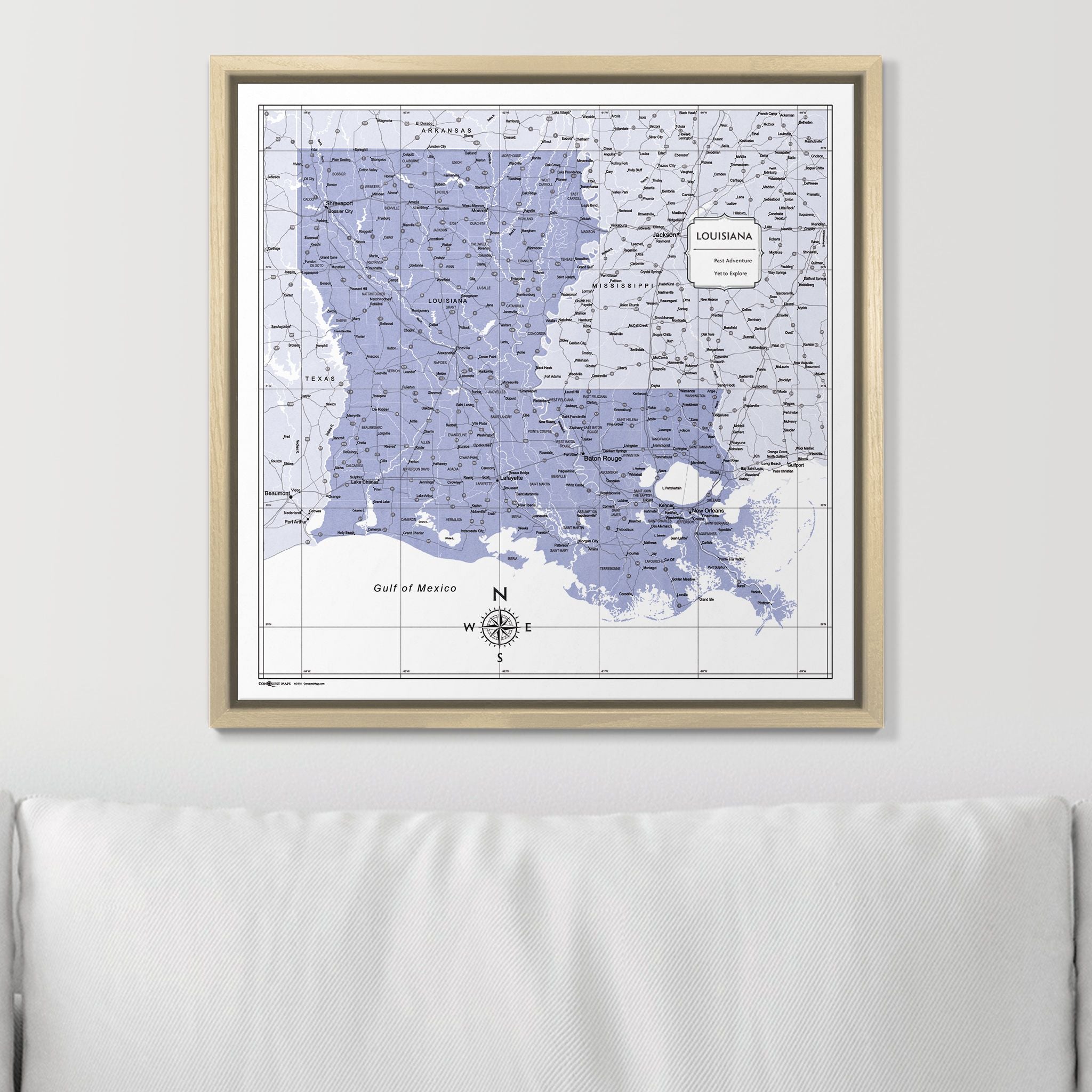 Push Pin Louisiana Map (Pin Board) - Purple Color Splash CM Pin Board