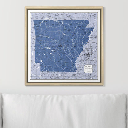 Push Pin Arkansas Map (Pin Board) - Navy Color Splash CM Pin Board