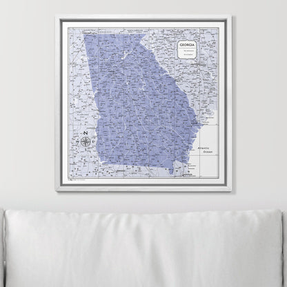 Push Pin Georgia Map (Pin Board) - Purple Color Splash CM Pin Board