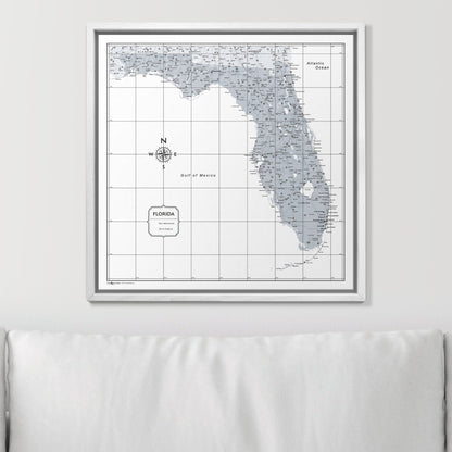 Push Pin Florida Map (Pin Board) - Light Gray Color Splash CM Pin Board