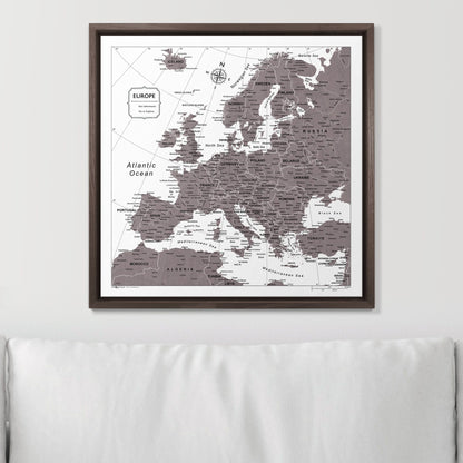 Push Pin Europe Map (Pin Board) - Dark Brown Color Splash CM Pin Board