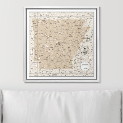 Push Pin Arkansas Map (Pin Board) - Light Brown Color Splash CM Pin Board