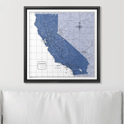 Push Pin California Map (Pin Board) - Navy Color Splash CM Pin Board