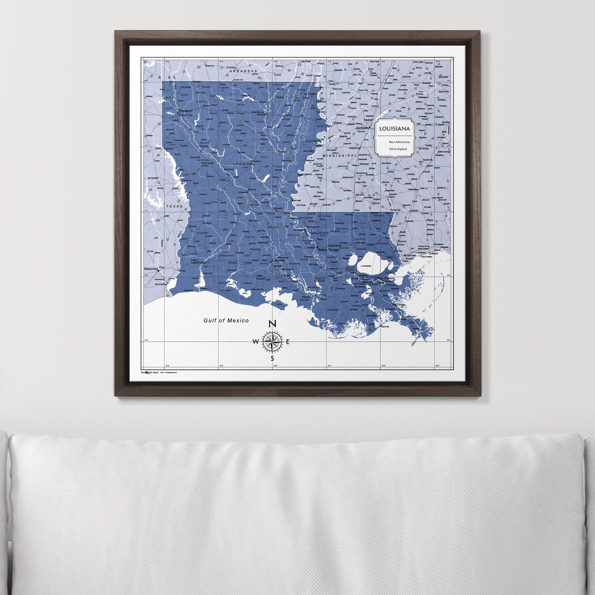 Push Pin Louisiana Map (Pin Board) - Navy Color Splash CM Pin Board