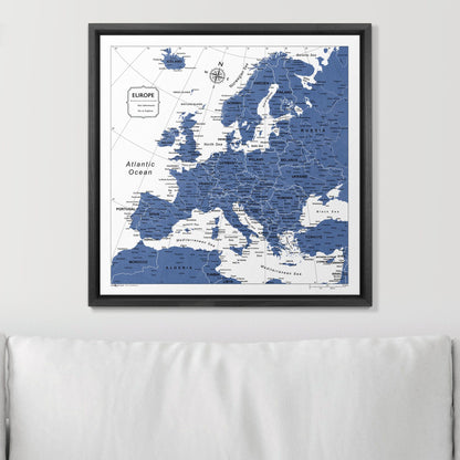 Push Pin Europe Map (Pin Board) - Navy Color Splash CM Pin Board