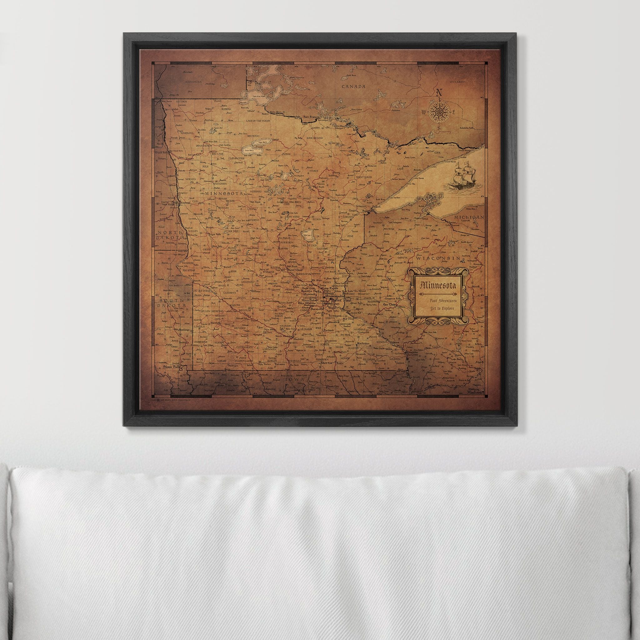 Push Pin Minnesota Map (Pin Board) - Golden Aged CM Pin Board