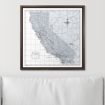 Push Pin California Map (Pin Board) - Light Gray Color Splash CM Pin Board