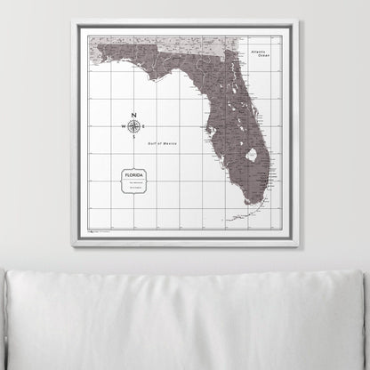 Push Pin Florida Map (Pin Board) - Dark Brown Color Splash CM Pin Board