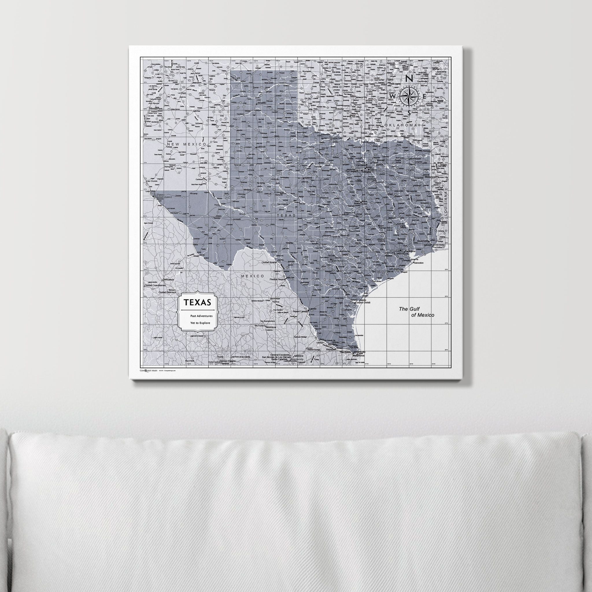 Push Pin Texas Map (Pin Board) - Dark Gray Color Splash CM Pin Board