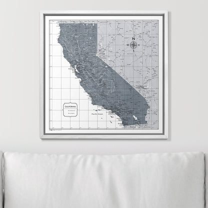 Push Pin California Map (Pin Board) - Dark Gray Color Splash CM Pin Board