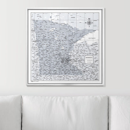 Push Pin Minnesota Map (Pin Board) - Light Gray Color Splash CM Pin Board