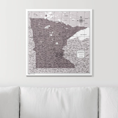 Push Pin Minnesota Map (Pin Board) - Dark Brown Color Splash CM Pin Board