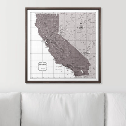 Push Pin California Map (Pin Board) - Dark Brown Color Splash CM Pin Board