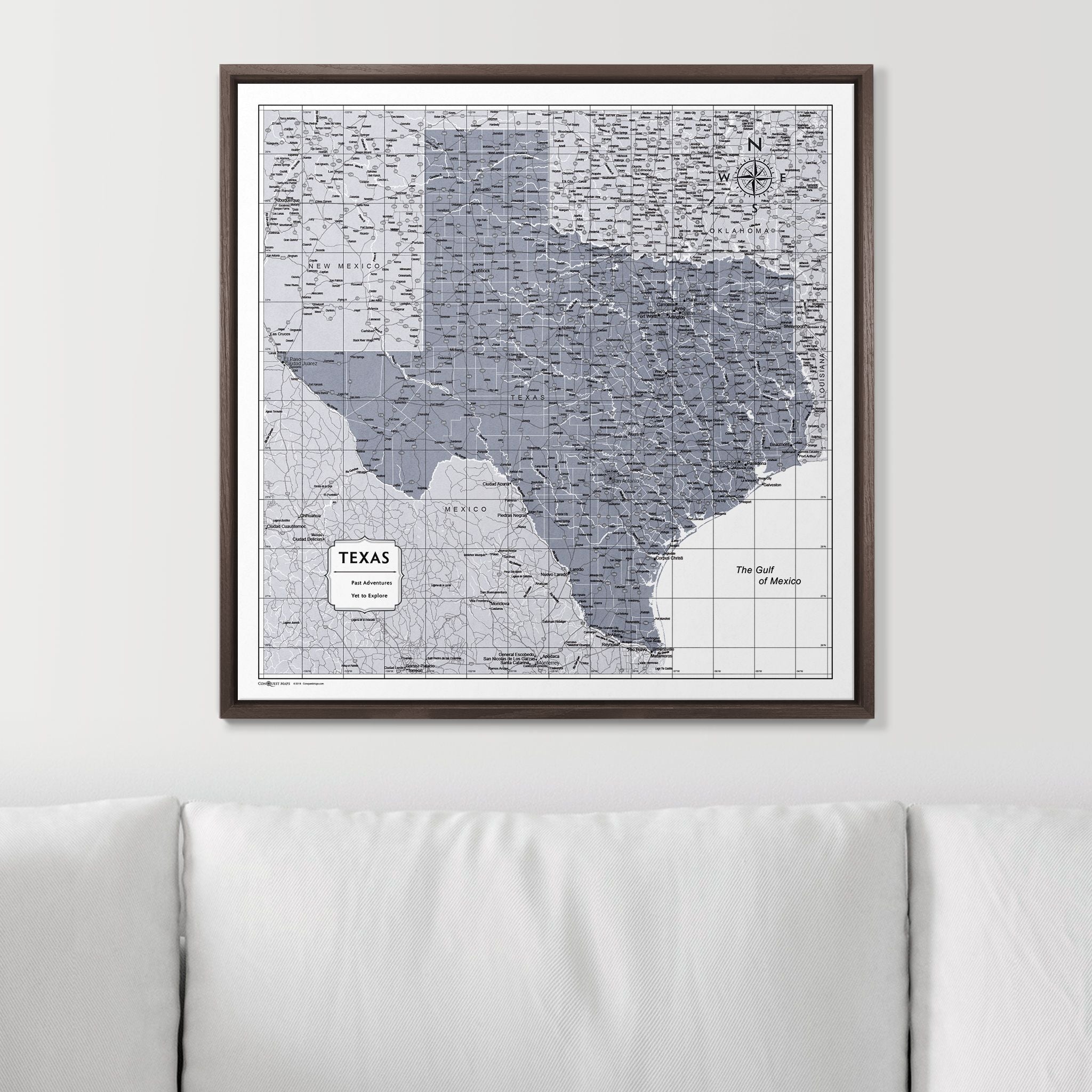 Push Pin Texas Map (Pin Board) - Dark Gray Color Splash CM Pin Board