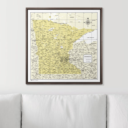 Push Pin Minnesota Map (Pin Board) - Yellow Color Splash CM Pin Board