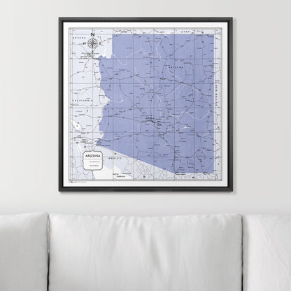 Push Pin Arizona Map (Pin Board) - Purple Color Splash CM Pin Board