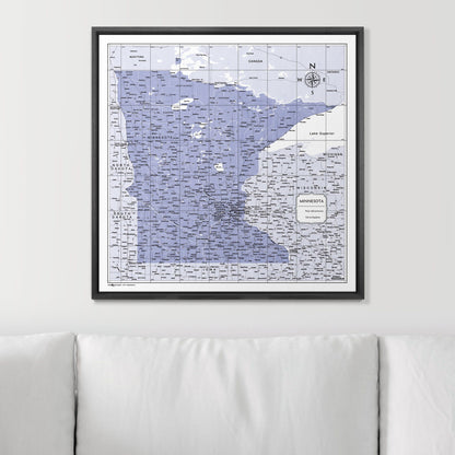 Push Pin Minnesota Map (Pin Board) - Purple Color Splash CM Pin Board