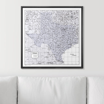 Push Pin Texas Map (Pin Board) - Light Gray Color Splash CM Pin Board