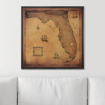 Push Pin Florida Map (Pin Board) - Golden Aged CM Pin Board