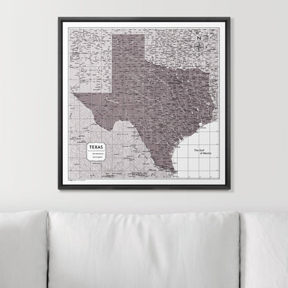 Push Pin Texas Map (Pin Board) - Dark Brown Color Splash CM Pin Board