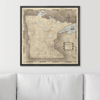 Push Pin Minnesota Map (Pin Board) - Rustic Vintage CM Pin Board