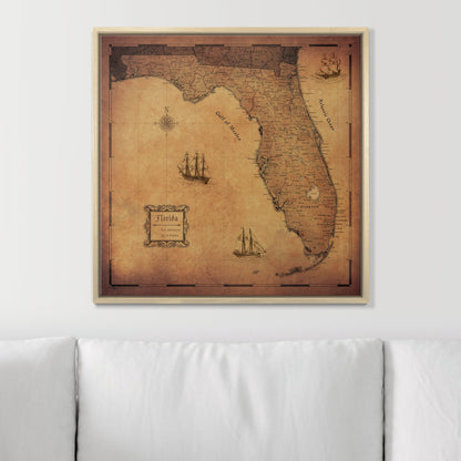 Push Pin Florida Map (Pin Board) - Golden Aged CM Pin Board