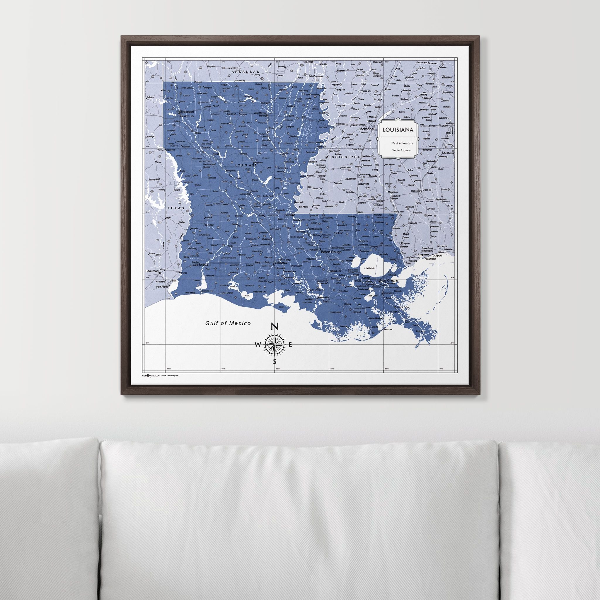 Push Pin Louisiana Map (Pin Board) - Navy Color Splash CM Pin Board