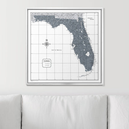 Push Pin Florida Map (Pin Board) - Dark Gray Color Splash CM Pin Board